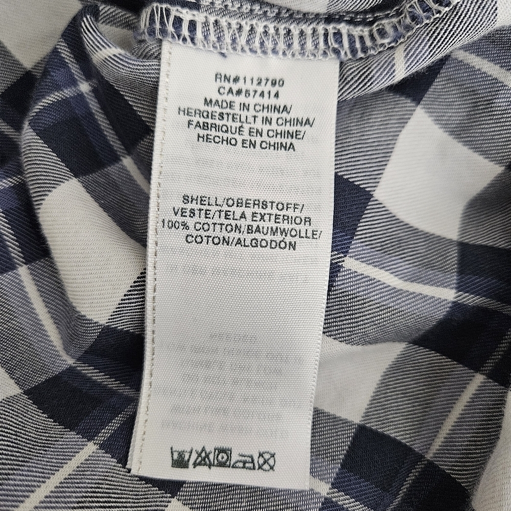 True Religion Utility Shirt Blue Plaid Long Sleeve Button Up Collared Top XS - Picture 6 of 8